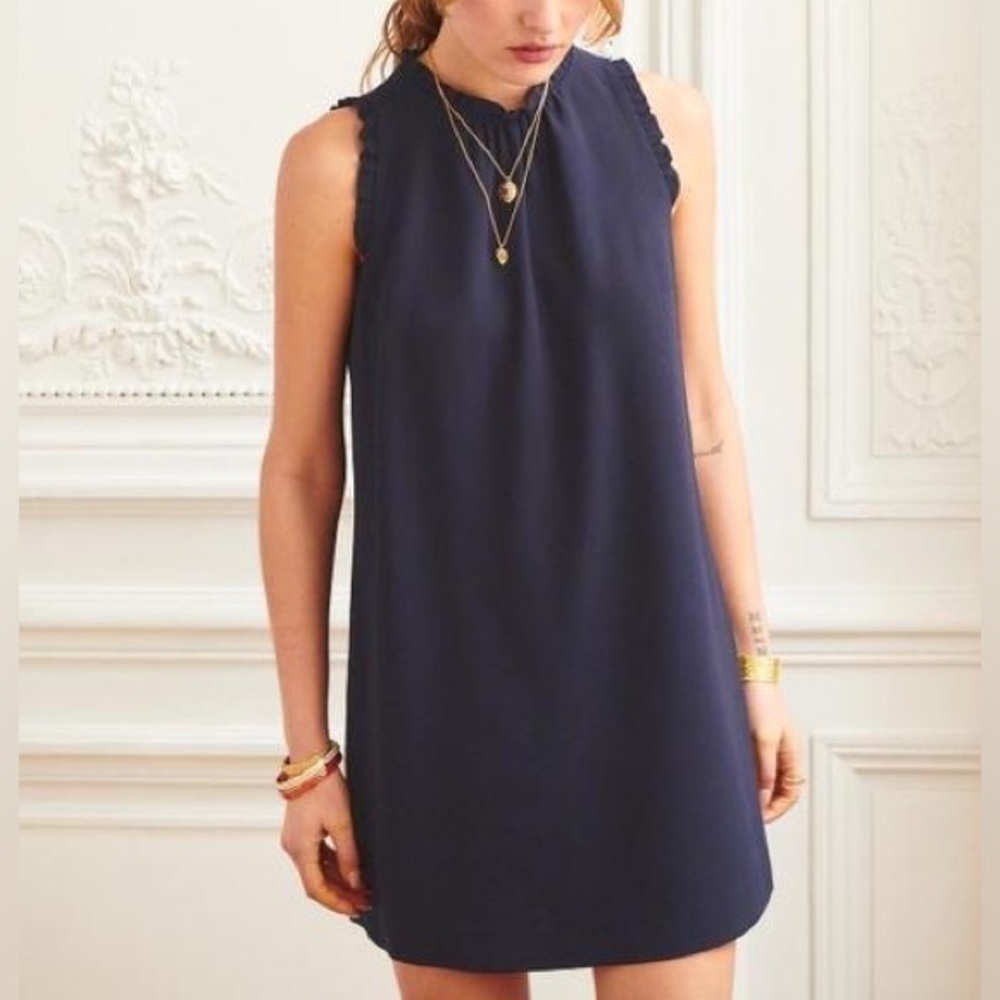 Sezane Adeline Navy Dress (Size 38 / 6)